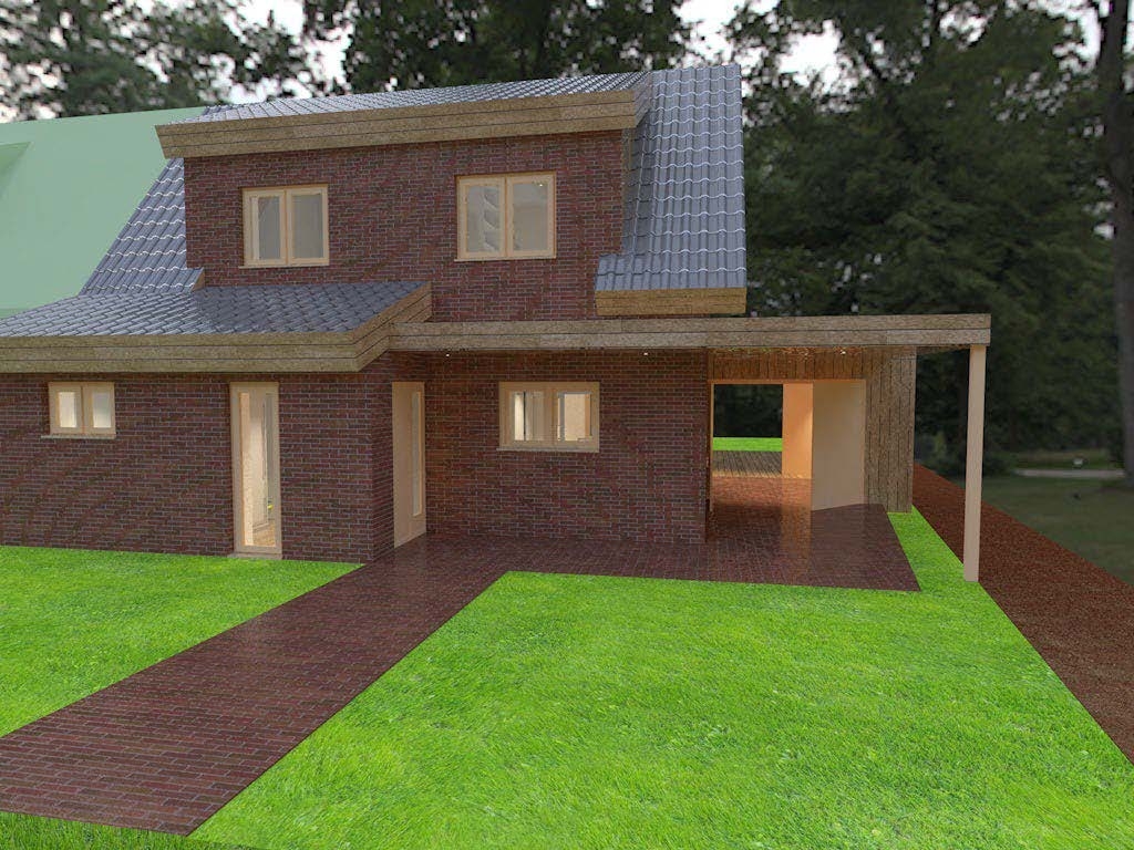 Neubau eines Einfamilienhaus als Reihenendhaus